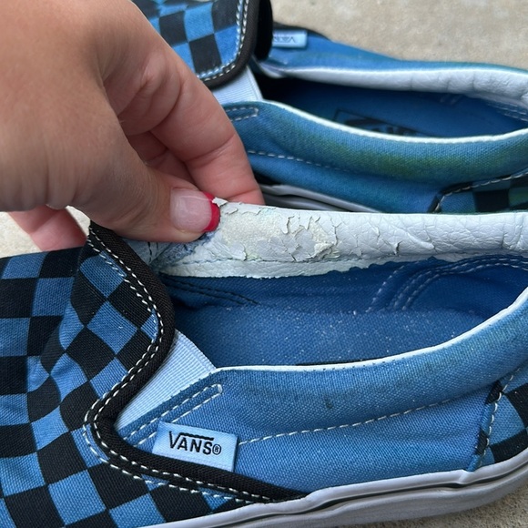 Vans pre loved blue checkered sneakers size 5.5 Men’s - Picture 3 of 7